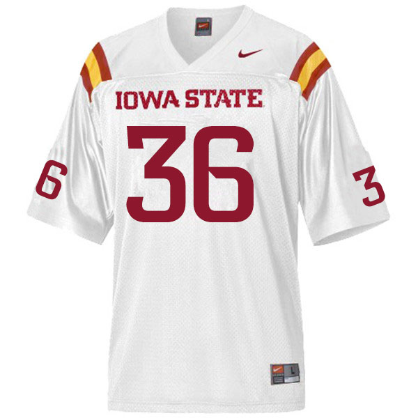 Iowa State Cyclones Men's #36 Mason Cassady Nike NCAA Authentic White College Stitched Football Jersey WA42L53FR